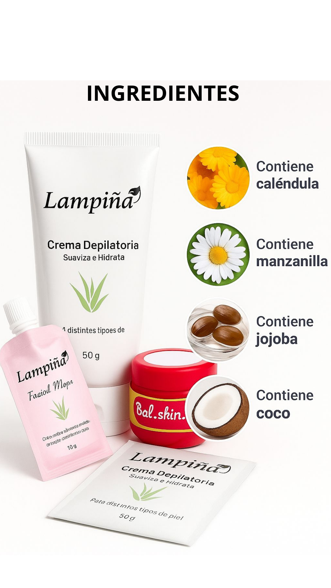 LampiSkin® - No mas Vellos visibles en el bigote, axilas, entrepierna y Cero Manchas oscuras.